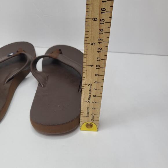 VINEYARD VINES Brown Leather Flip-flops Size 7 - Picture 7 of 7